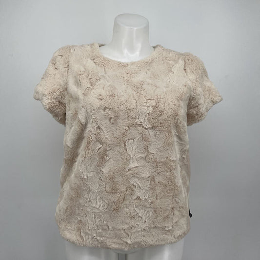 Anthropologie S/s Faux Fur Shirt