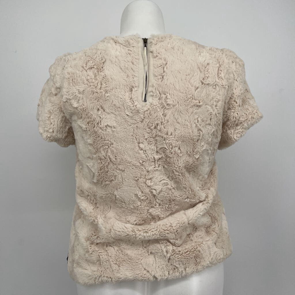 Anthropologie S/s Faux Fur Shirt
