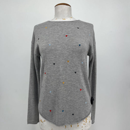 L/s Heart Embroidered Sweater