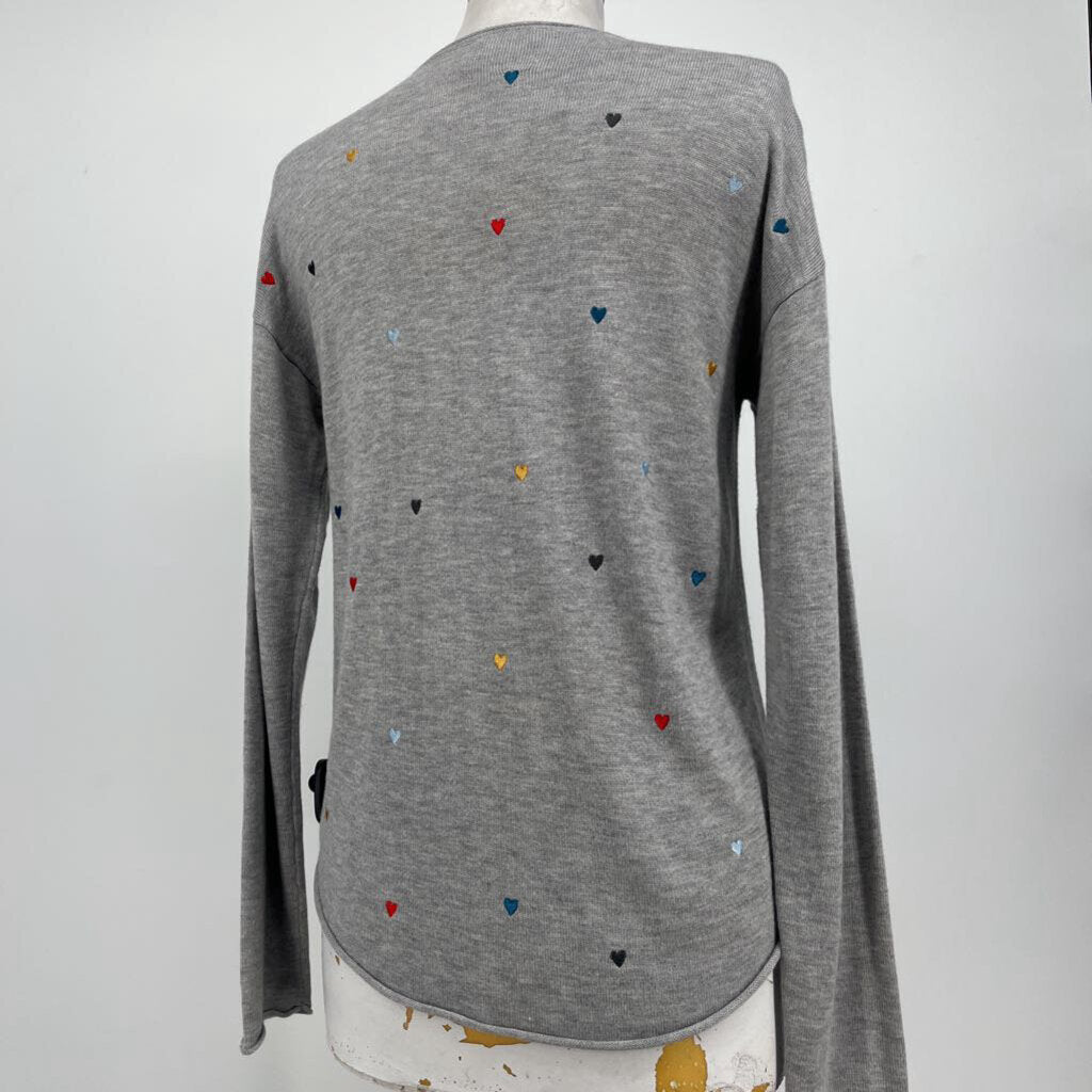 L/s Heart Embroidered Sweater