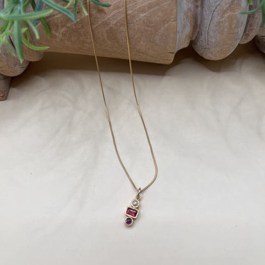 14k/Ster Gem Ncklc