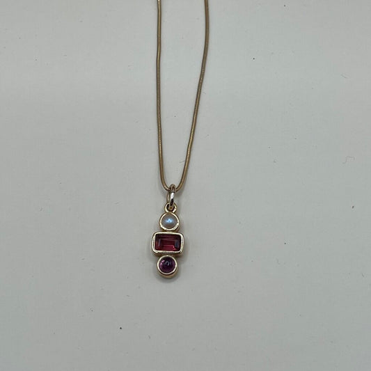 14k/Ster Gem Ncklc