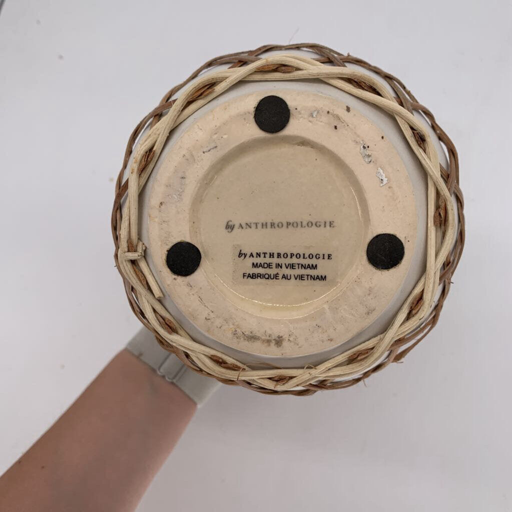 Ceramic Vase w/ Rattan