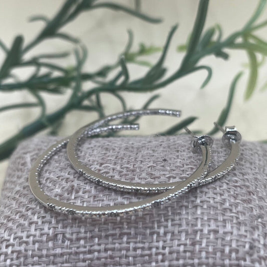 Sterling/Diamond Hoops