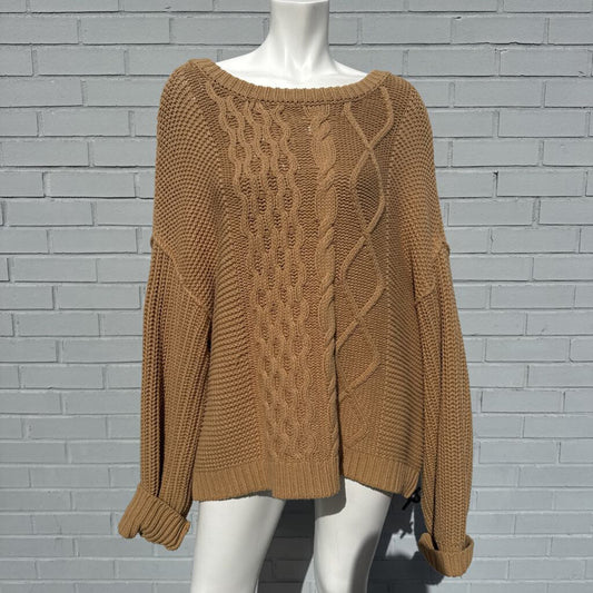 Free People L/s Cable Knit Sweater