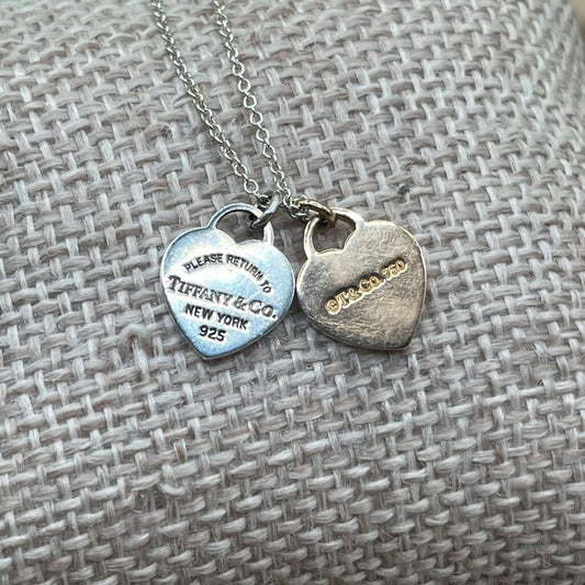 Tiffany & Co Double Heart Tag Pendant