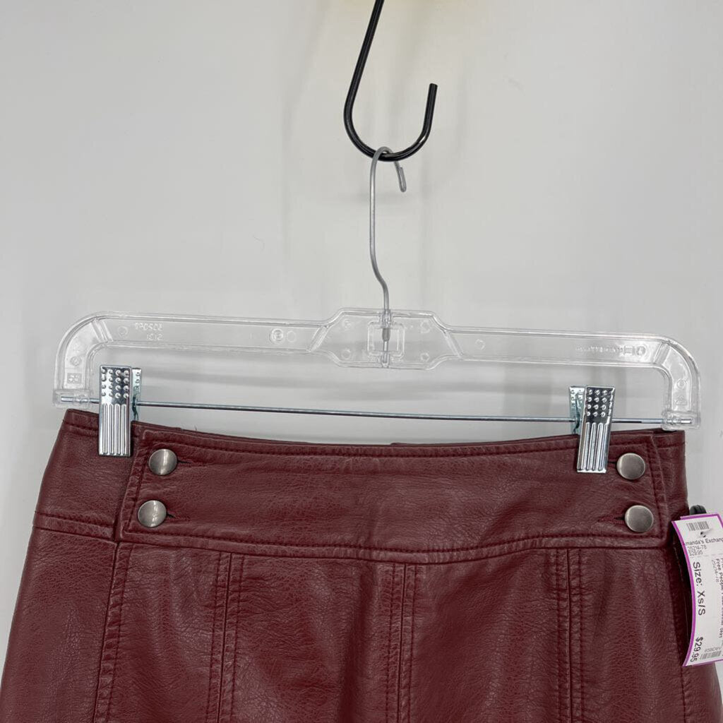 Free People Faux Leather Skirt