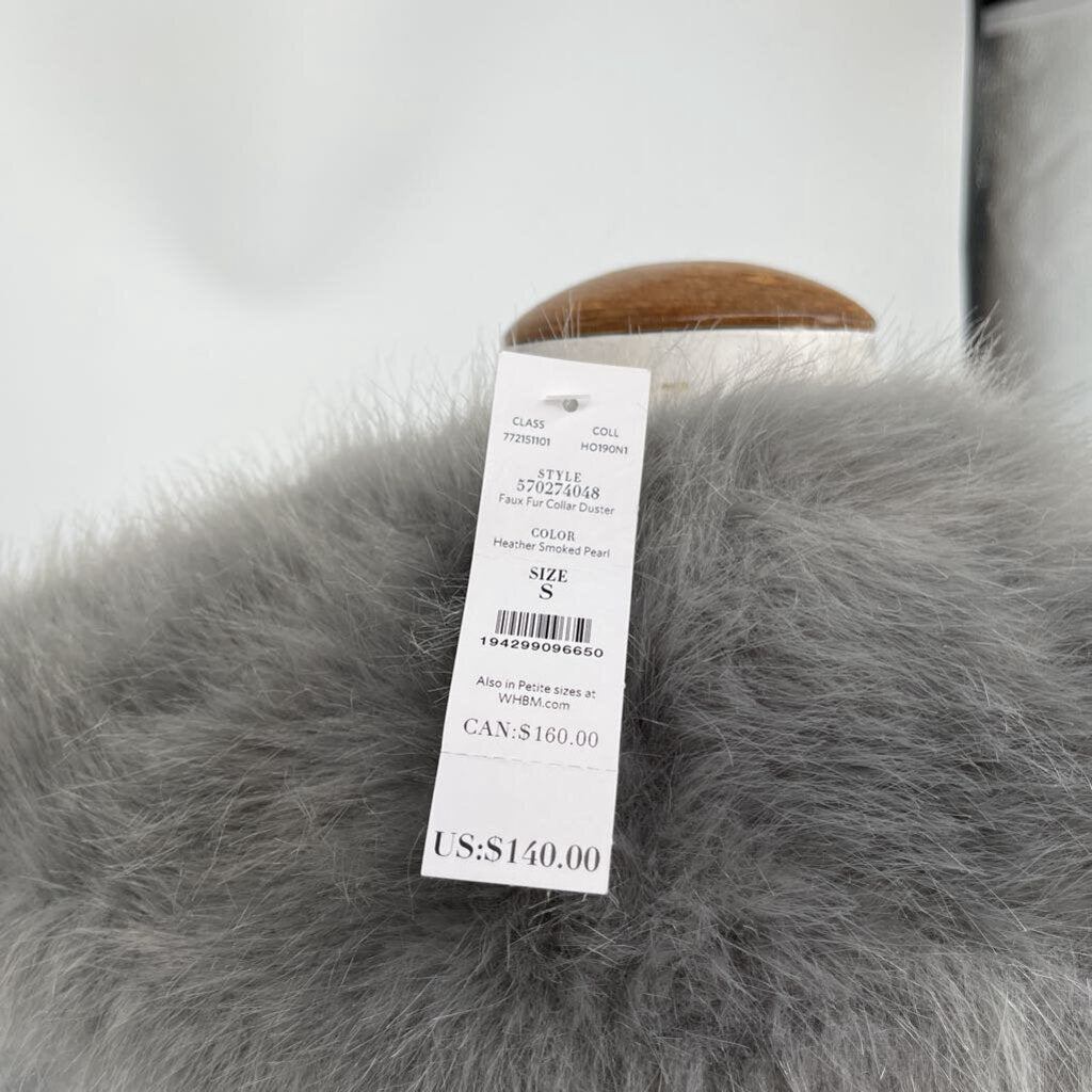 WHBM Faux Fur Trim Cardigan