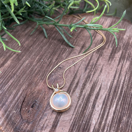 14kt YG Pearl/Diamond Necklace