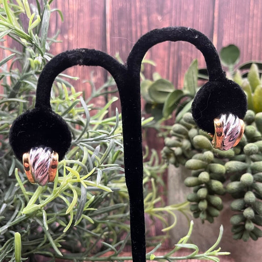 14k Yellow and White Gold Earrings