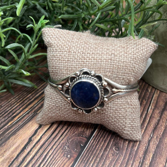 Taxco Sterling and Blue Stone Cuff