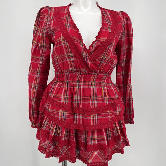 Loveshack Fancy L/s Plaid Dress