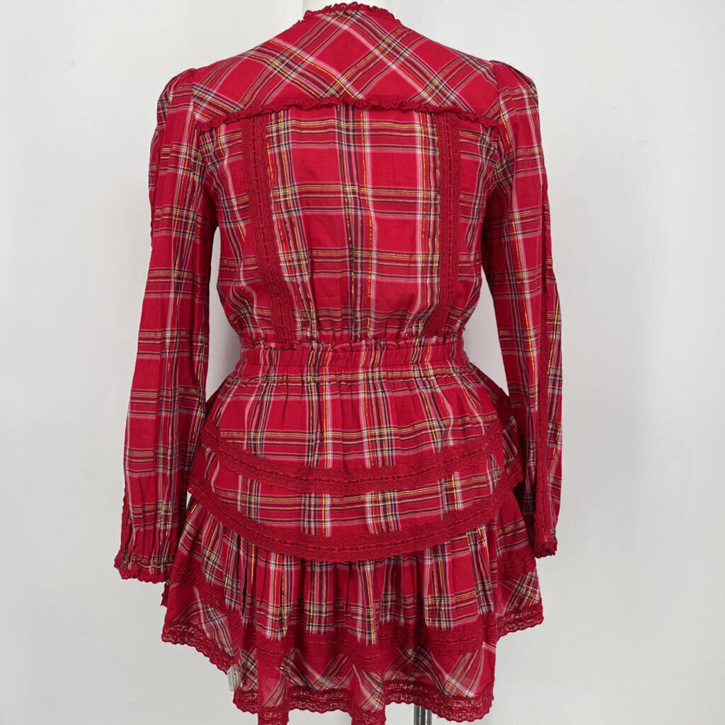 Loveshack Fancy L/s Plaid Dress