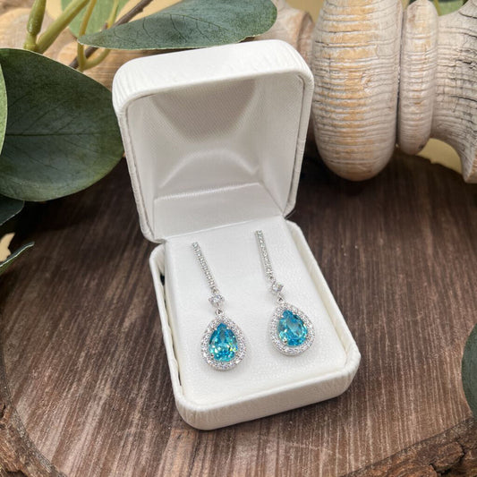 Blue Topaz & Sterling Earrings