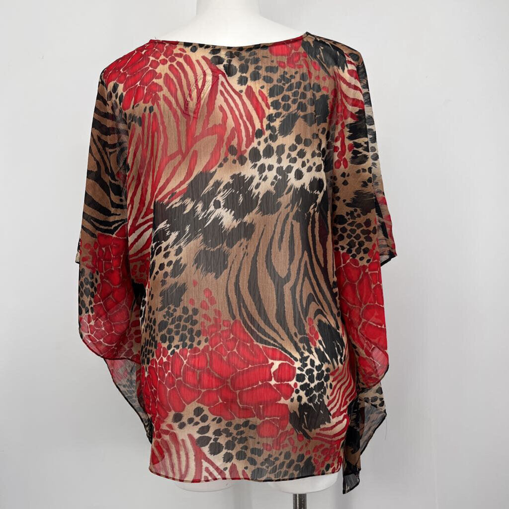 Chicos Animal Print Poncho