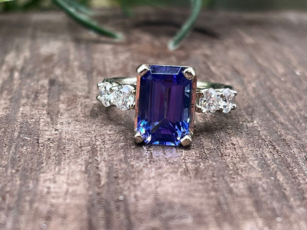 18k WG Tanzanite and Diamond Ring