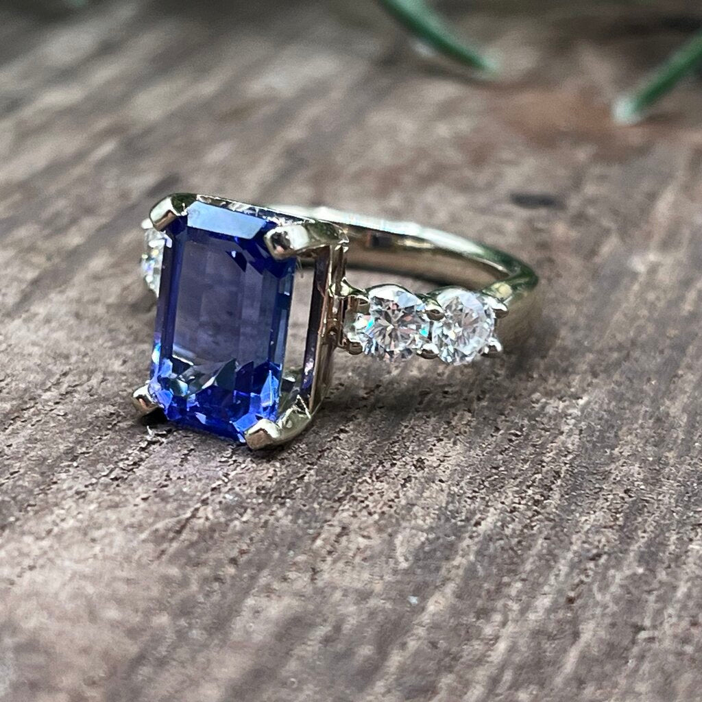 18k WG Tanzanite and Diamond Ring