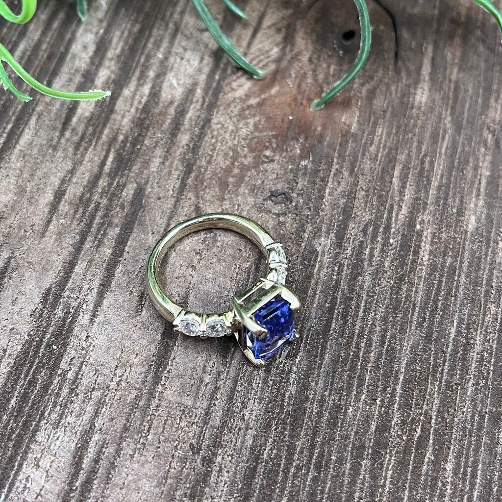 18k WG Tanzanite and Diamond Ring