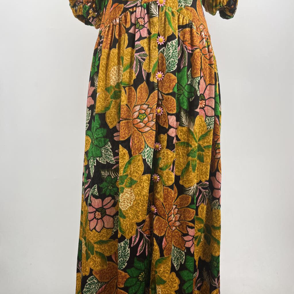 Farm Rio Velvet Floral Maxi Dress