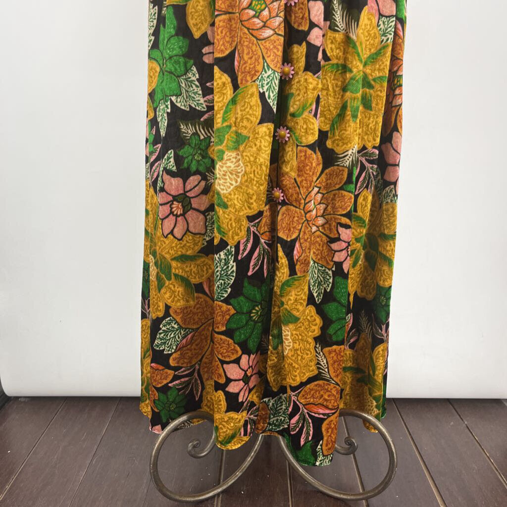 Farm Rio Velvet Floral Maxi Dress