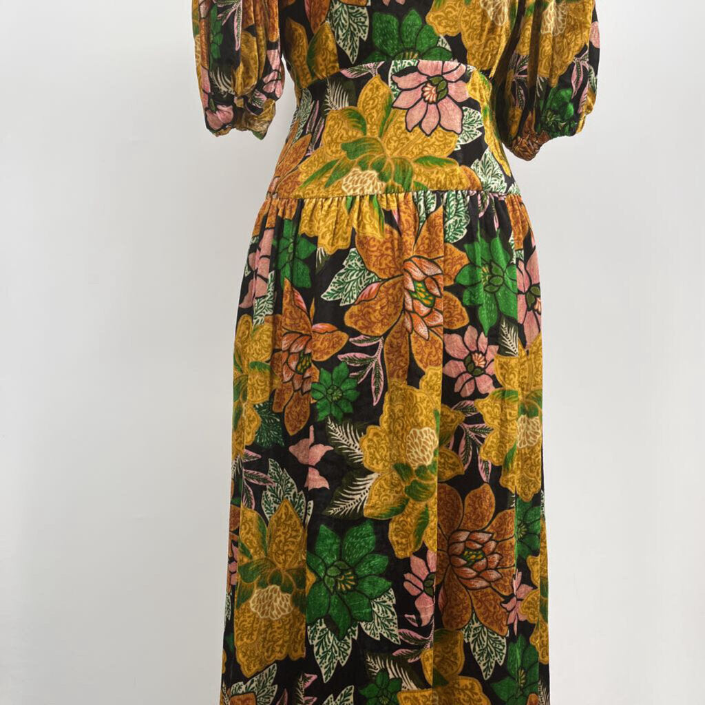 Farm Rio Velvet Floral Maxi Dress