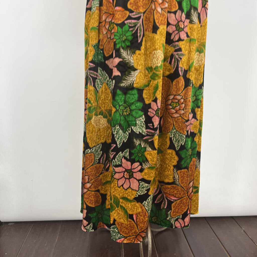 Farm Rio Velvet Floral Maxi Dress
