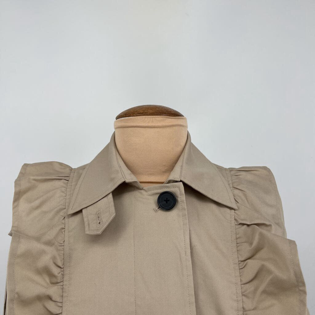 Joie Ruffle Trim Trench Coat