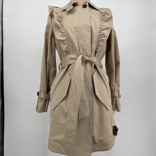 Joie Ruffle Trim Trench Coat