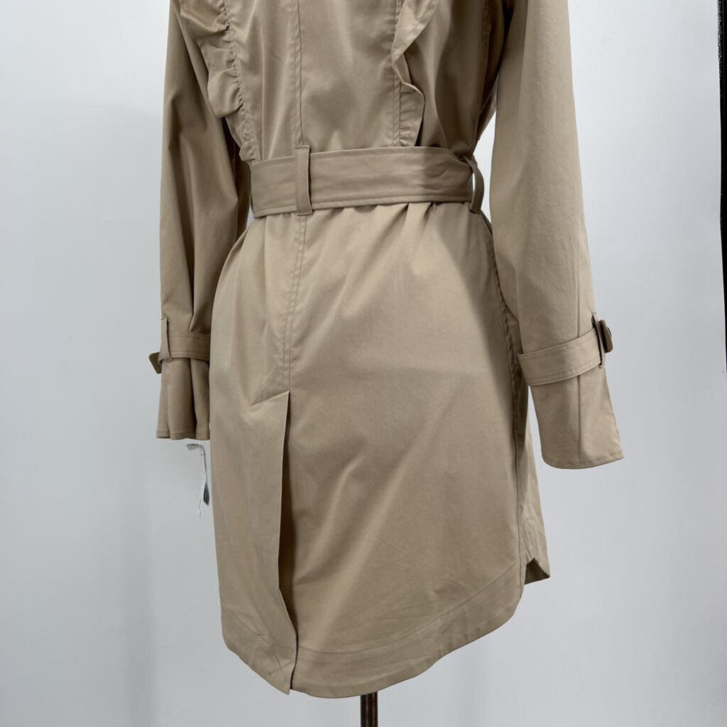 Joie Ruffle Trim Trench Coat