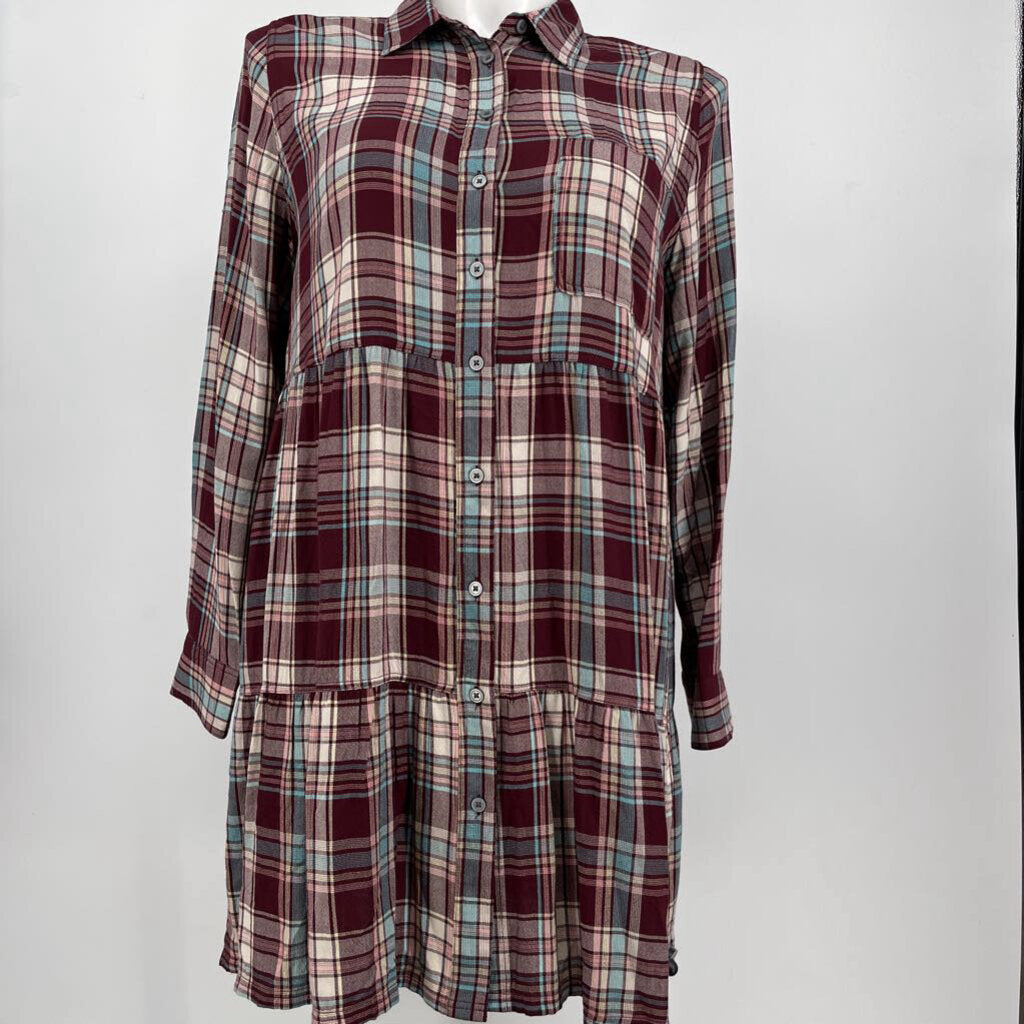 Loft L/s Plaid Dress