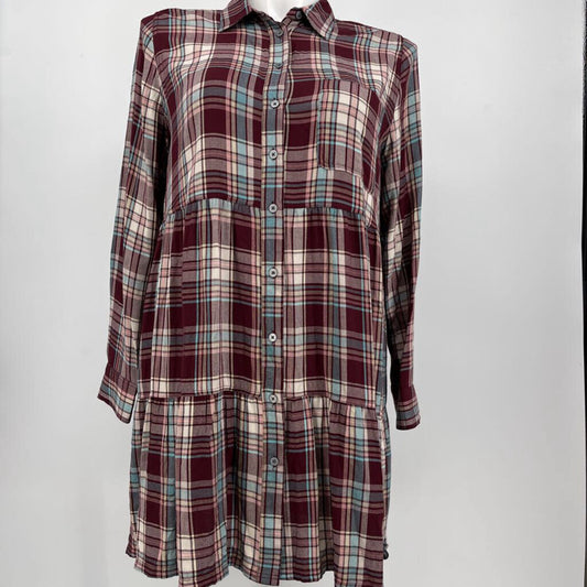 Loft L/s Plaid Dress