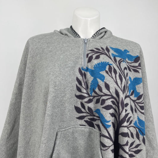 Green 3 Fleece Poncho