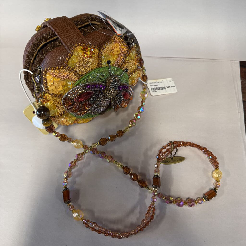 Bee Happy Beaded Crossbody