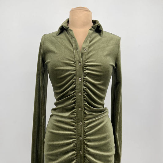 Mulla L/s Velvet Dress