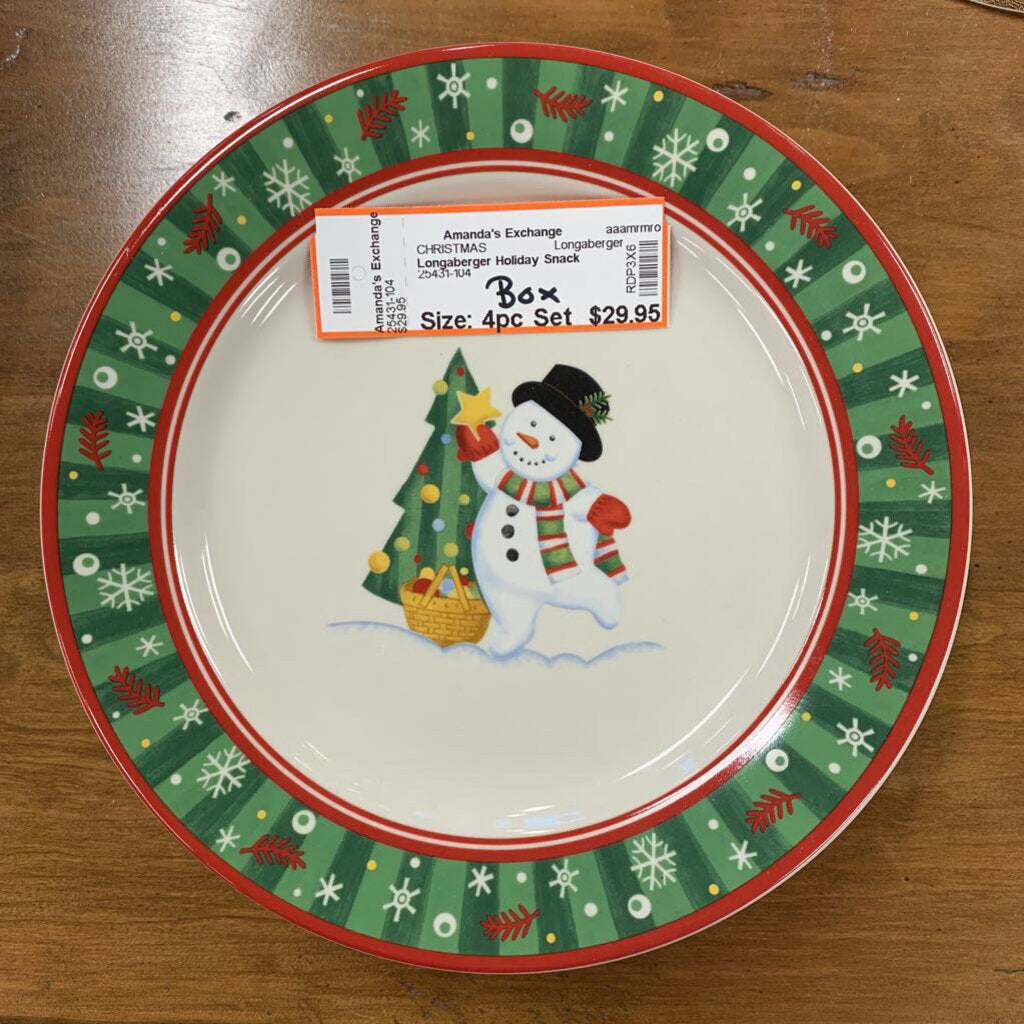 Longaberger Holiday Snack Plates