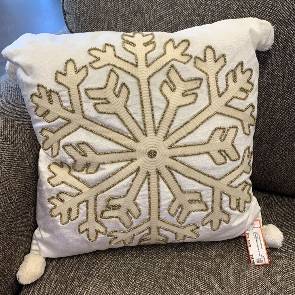 Beaded Snowflake Pillow