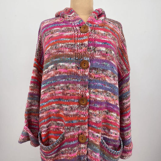 Free People Long Hooded Cardigan