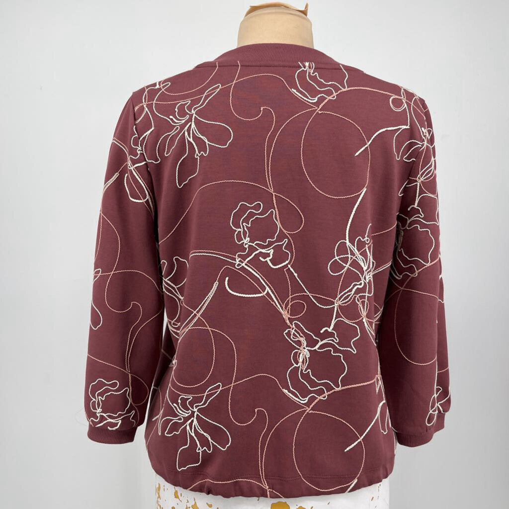 Chicos Floral Embroidered Sweatshirt