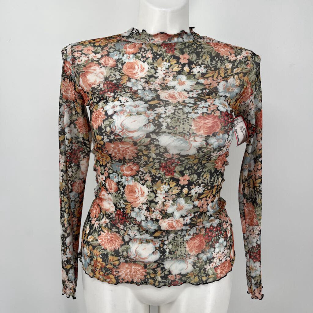 Floral L/s Mesh Shirt