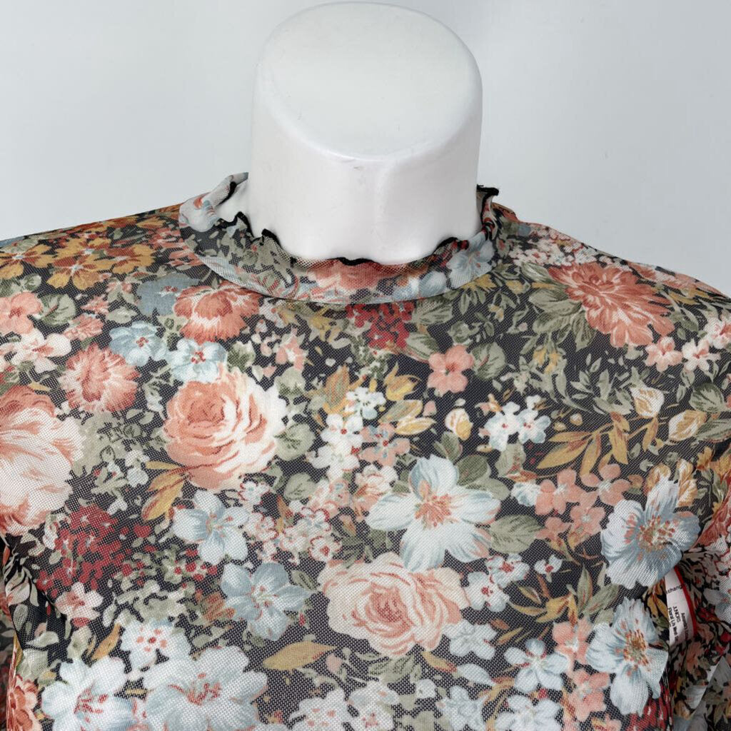 Floral L/s Mesh Shirt