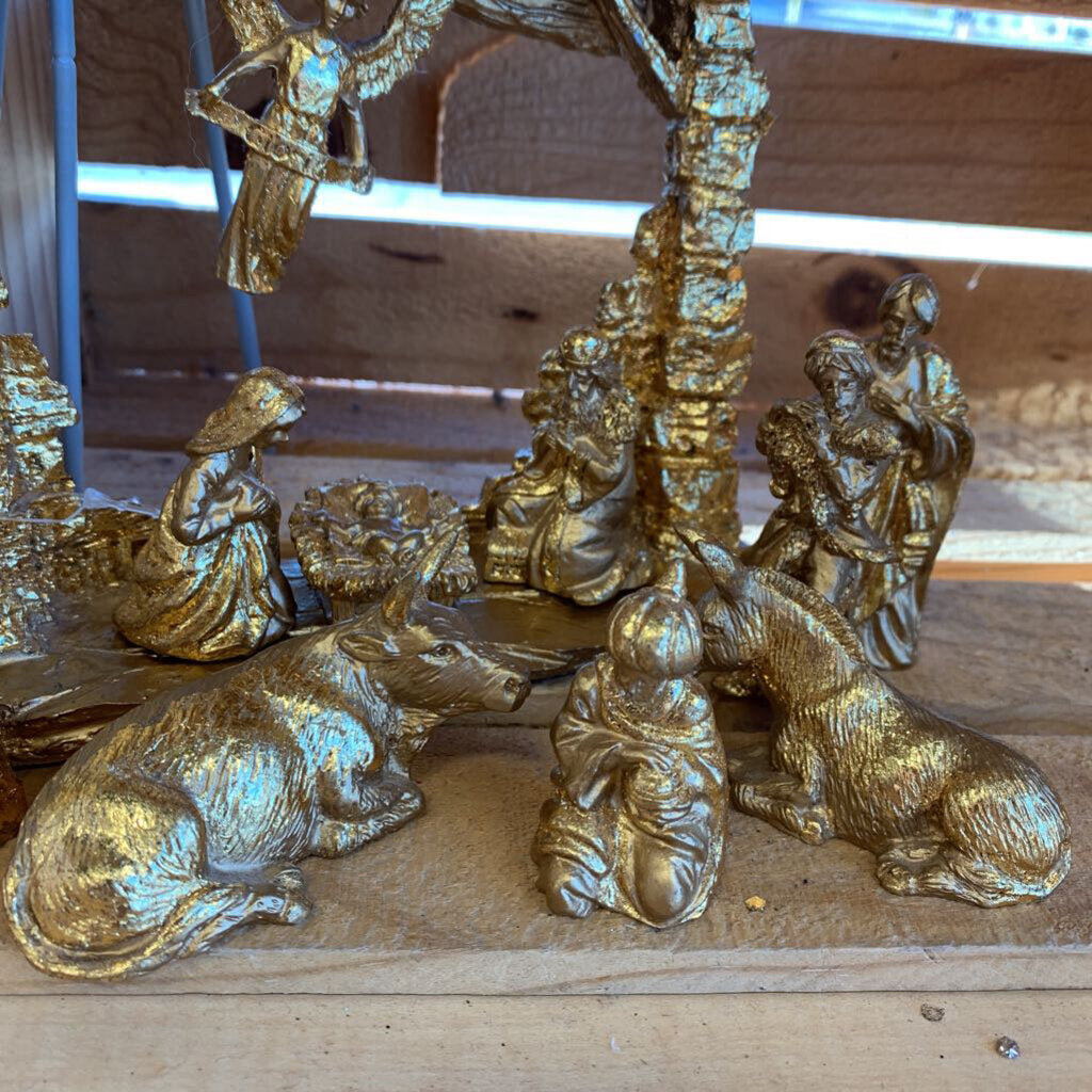 Gilded Nativity Set