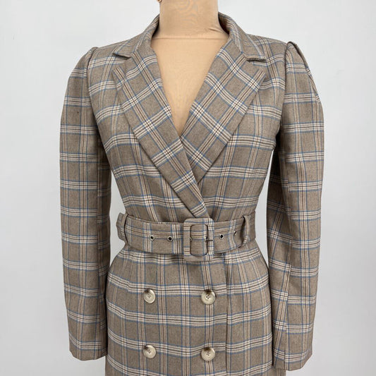 Adelynrae Plaid Blazer-Dress