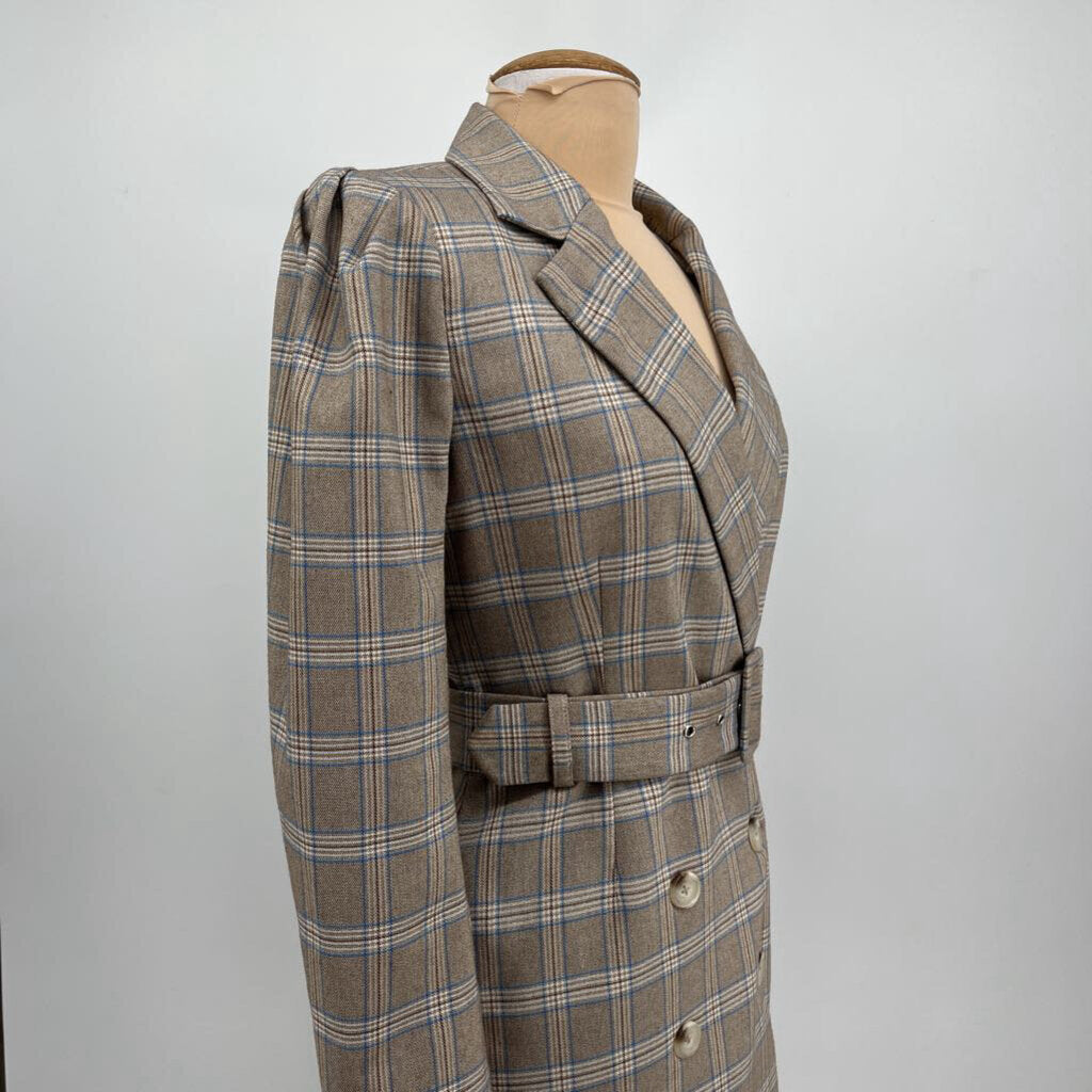 Adelynrae Plaid Blazer-Dress