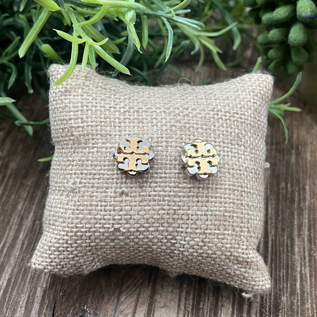 Tory Burch Logo Stud Earrings