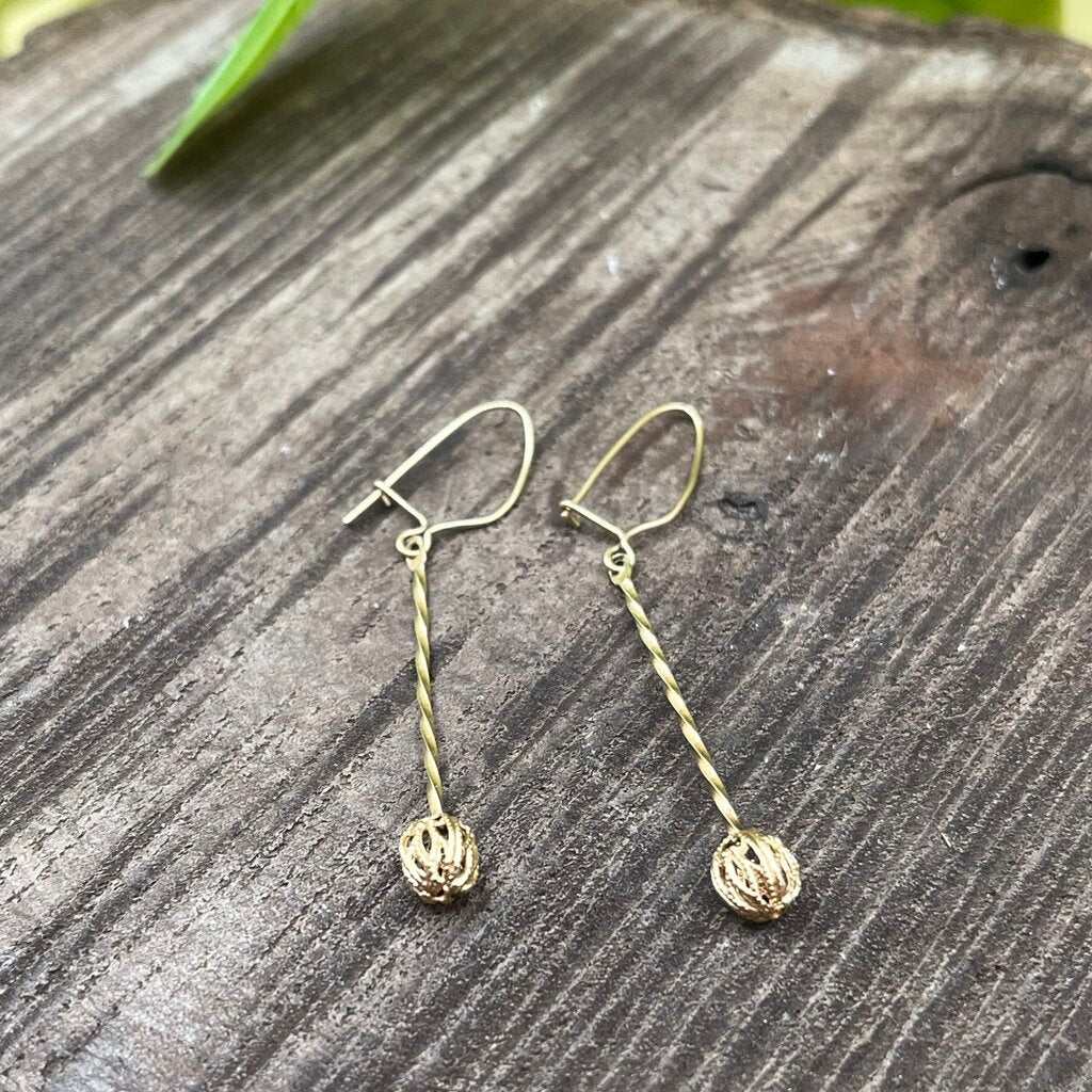 14K Gold Twist Earrings