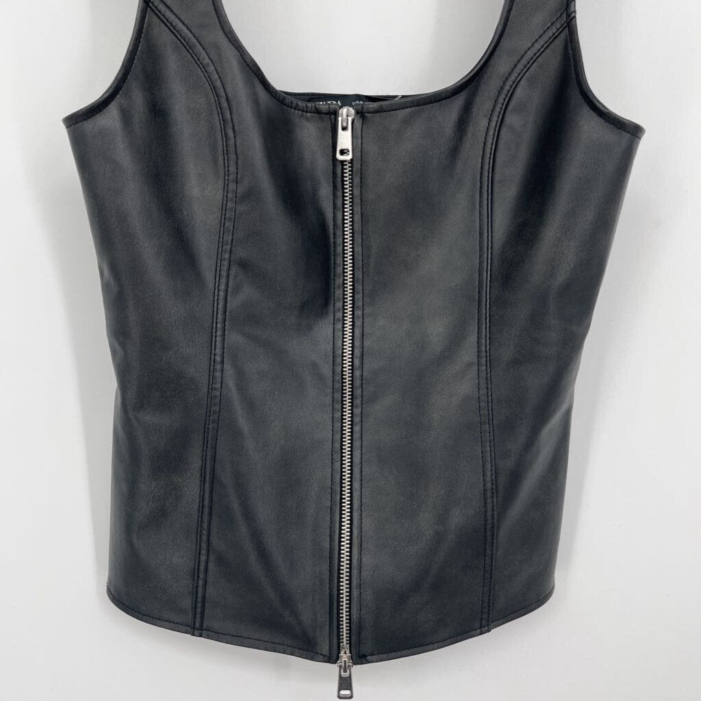 Zara Pleather Slvls Shirt