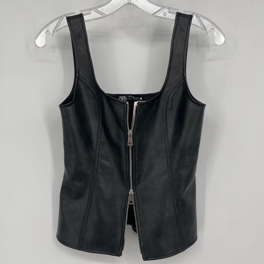 Zara Pleather Slvls Shirt