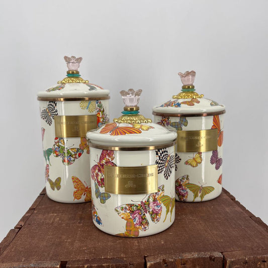 Mackenzie Childs 3pc Canisters