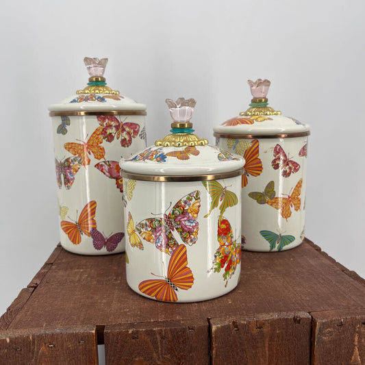 Mackenzie Childs 3pc Canisters