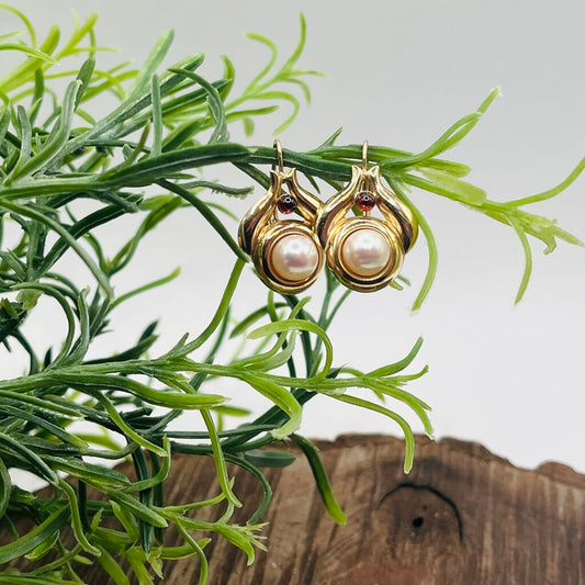 14k & Pearl Drop Earrings